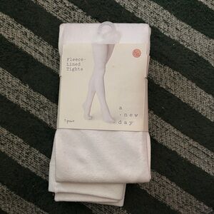 A New Day Soft White Fleece-Lined Tights